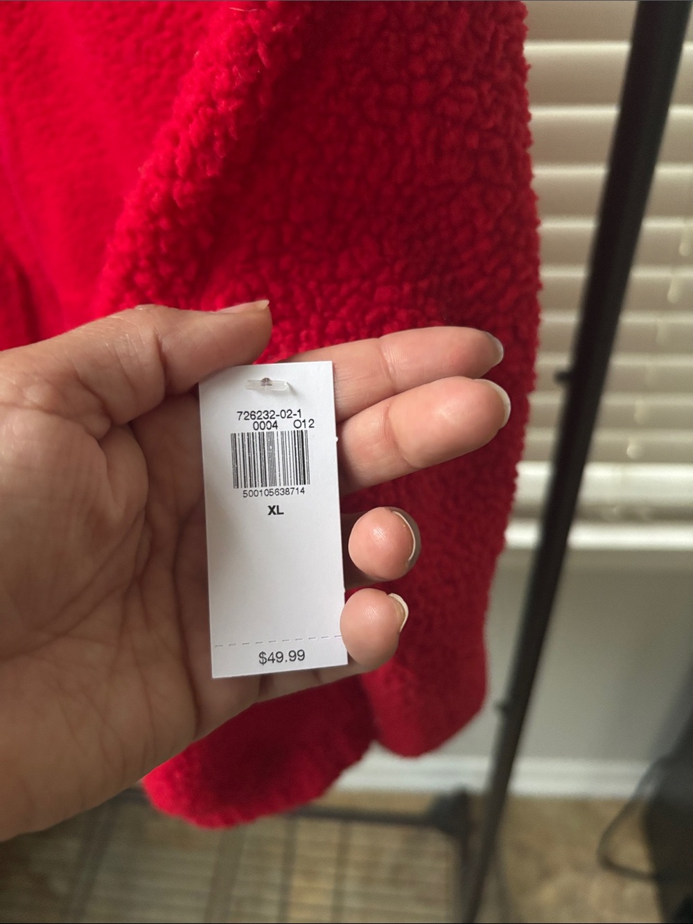 Old Navy Bright Red Sherpa Full-Zip Jacket - Picture 4 of 7